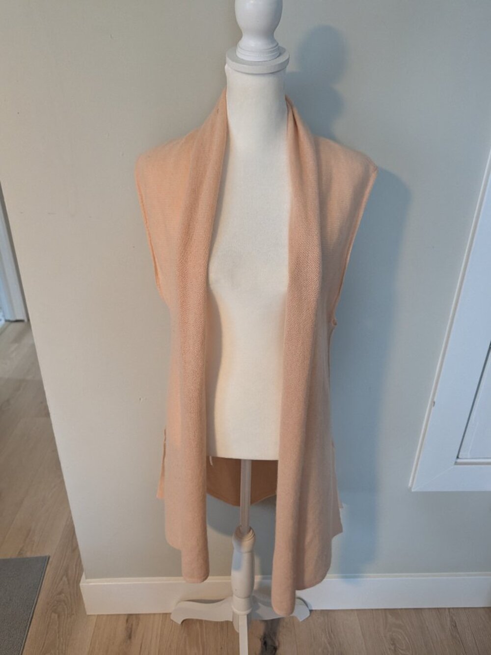 Calypso St. Barth 100% Cashmere Sleeveless Open Front Cardigan O/S